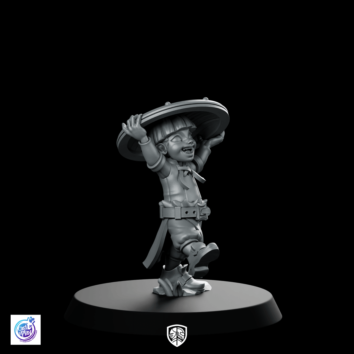 Boy Shield Miniature Young Squire Umbrella - CastNPlay - We Print Miniatures