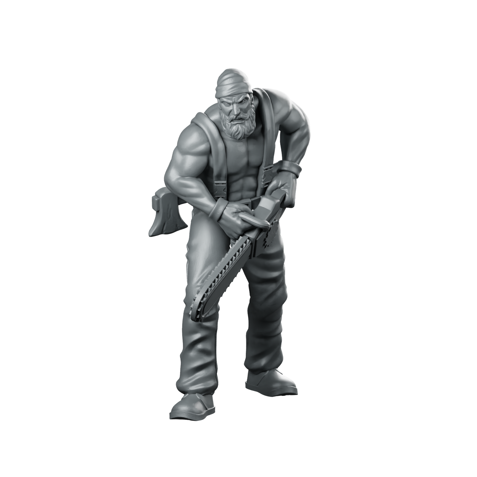 Bradd Miniature Chainsaw Killer Bearded Survivor Miniature 360 Spin 01