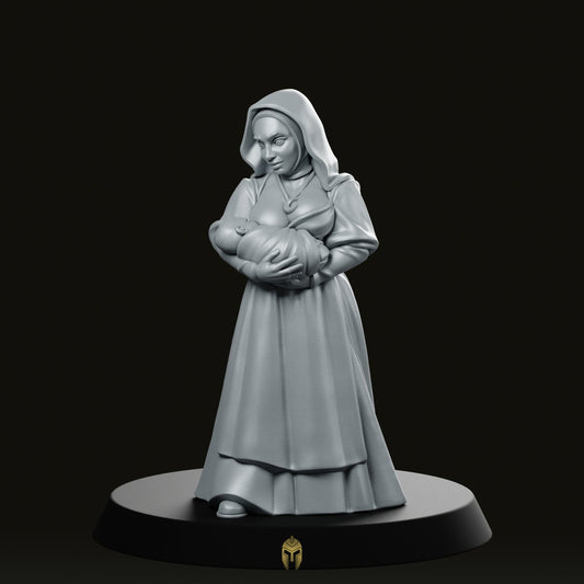 Breast Feeding Mother Fantasy Miniature - We Print Miniatures