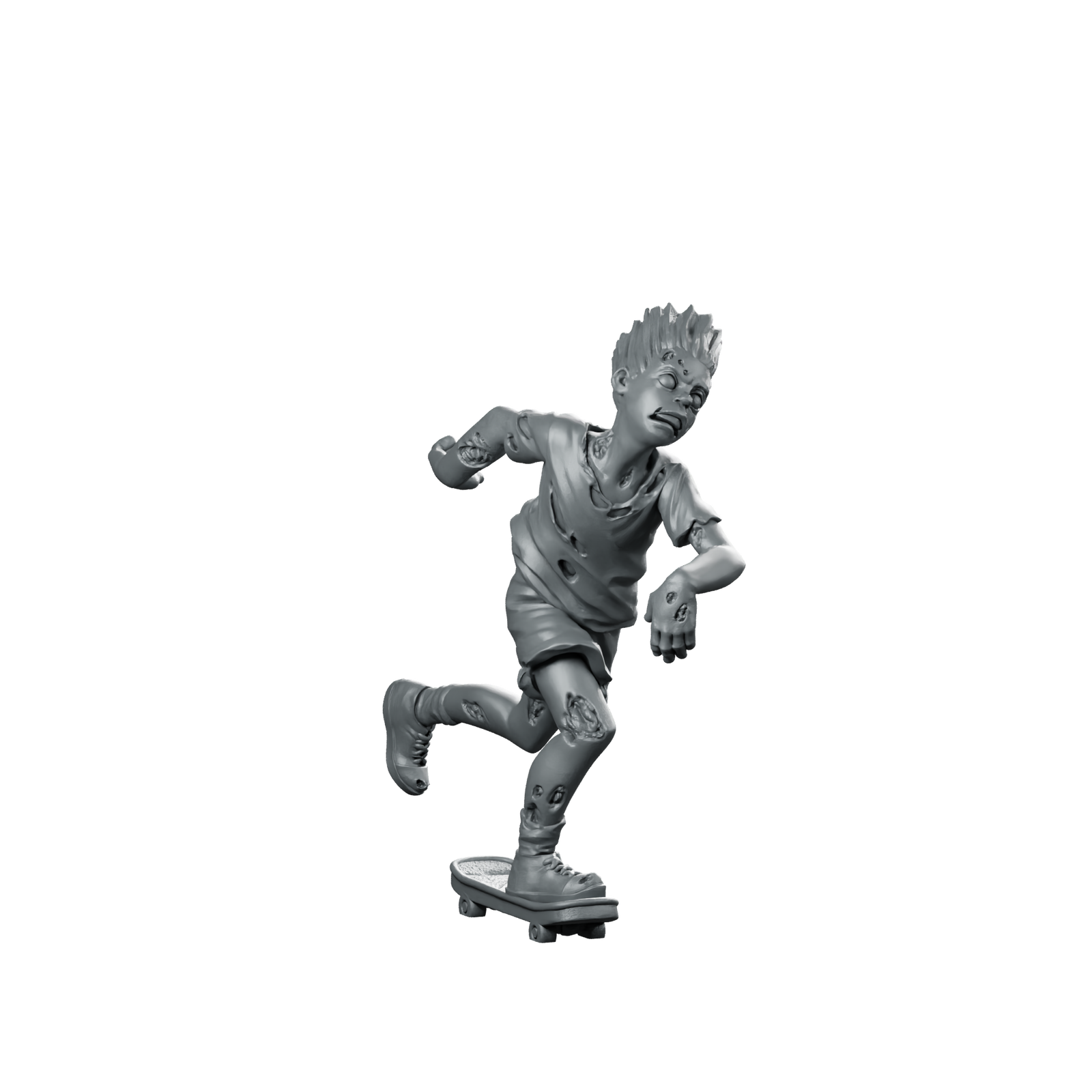 Brett Miniature Zombie Skater Boy Undead Resin Miniature 360 Spin 01