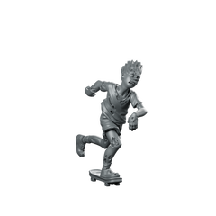 Brett Miniature Zombie Skater Boy Undead Resin Miniature 360 Spin 01