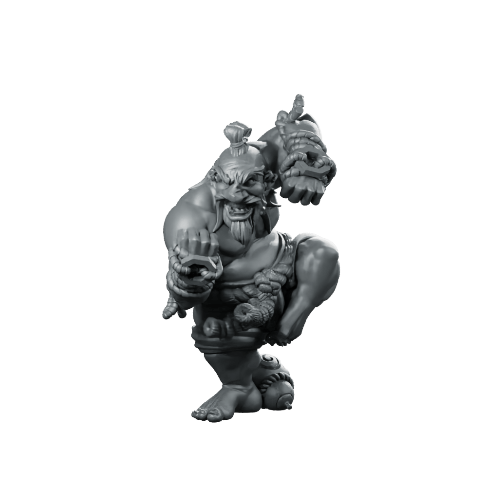 Brom Stonelegs Miniature Fantasy Horror Monk Brawler - CastNPlay - We Print Miniatures