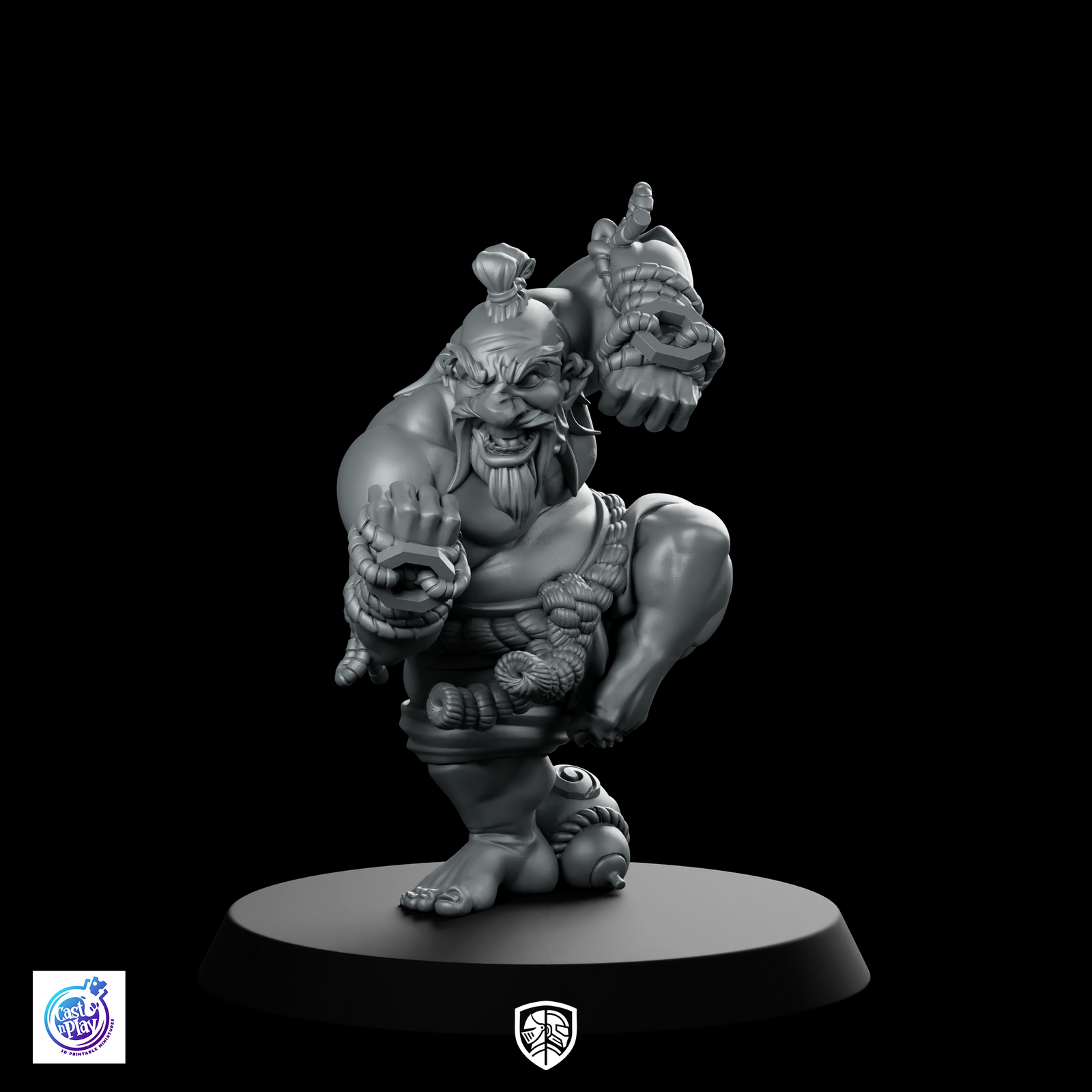Brom Stonelegs Miniature Fantasy Horror Monk Brawler