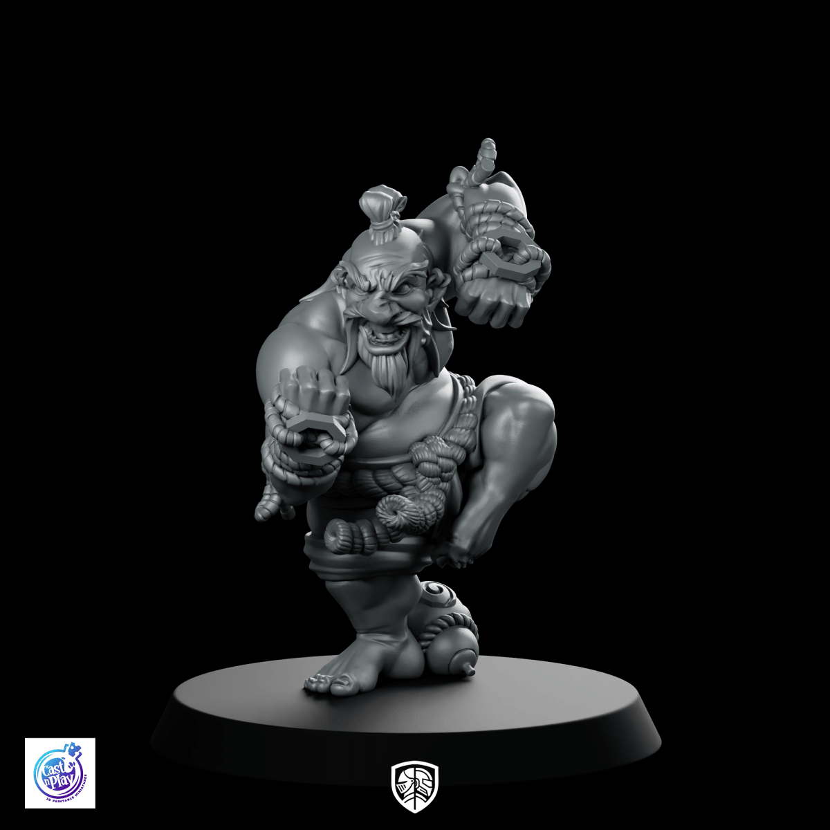 Brom Stonelegs Miniature Fantasy Horror Monk Brawler - CastNPlay - We Print Miniatures