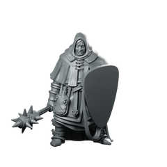 Trench Soldier Brute Mercenary Miniature Armoured Shielded Mace Miniature 360 Spin 01