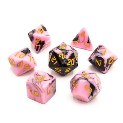 Bubblegum Midnight | Acrylic Dice | 7 Piece Set - Tabletop Dominion - We Print Miniatures