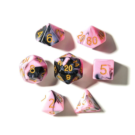 Bubblegum Midnight | Acrylic Dice | 7 Piece Set - Tabletop Dominion - We Print Miniatures
