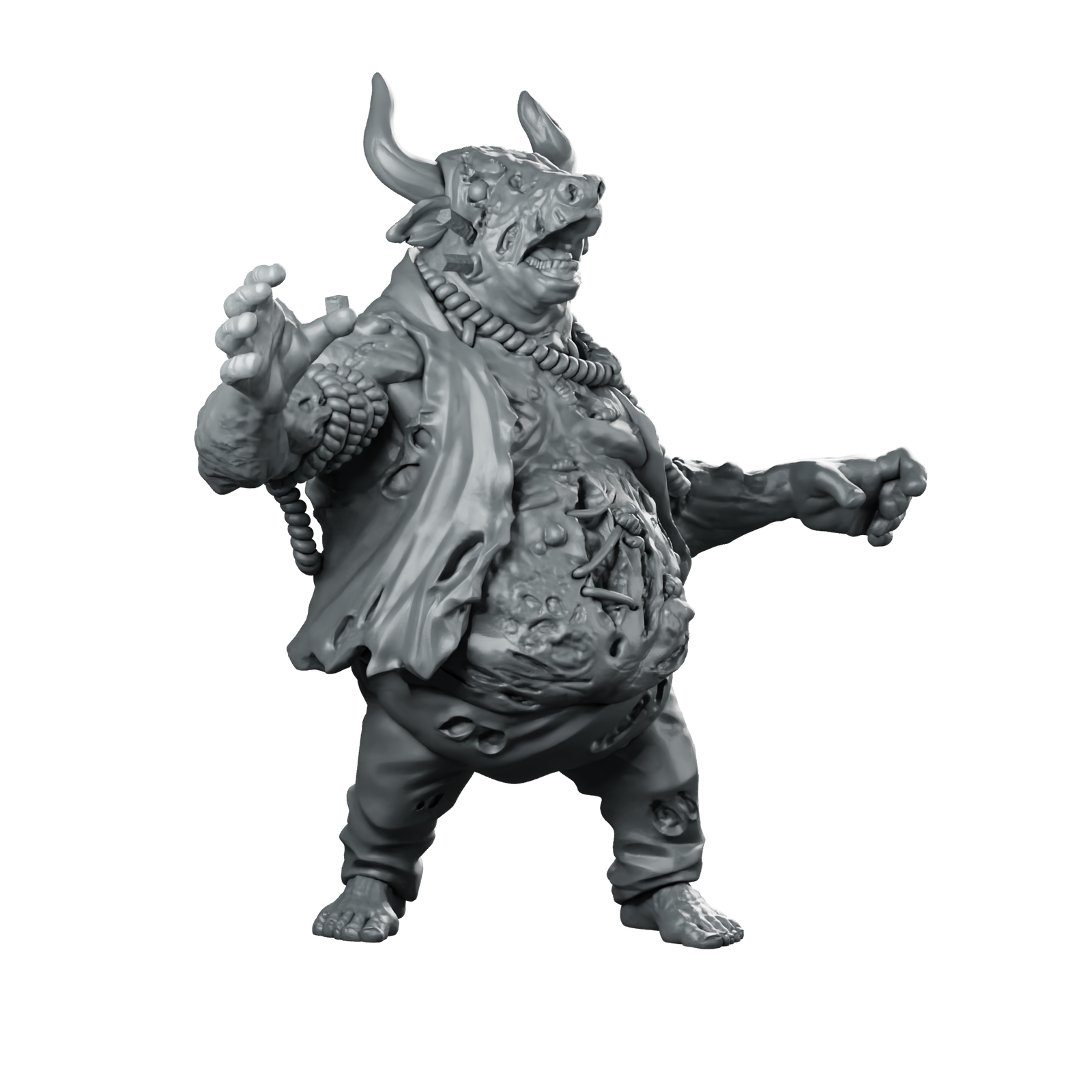 Bull Man Miniature Undead Horned Bloated Miniature 360 Spin 01
