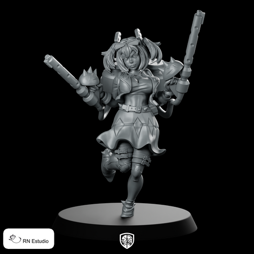 Burnice Miniature Female Gunslinger Runway Heroine Resin