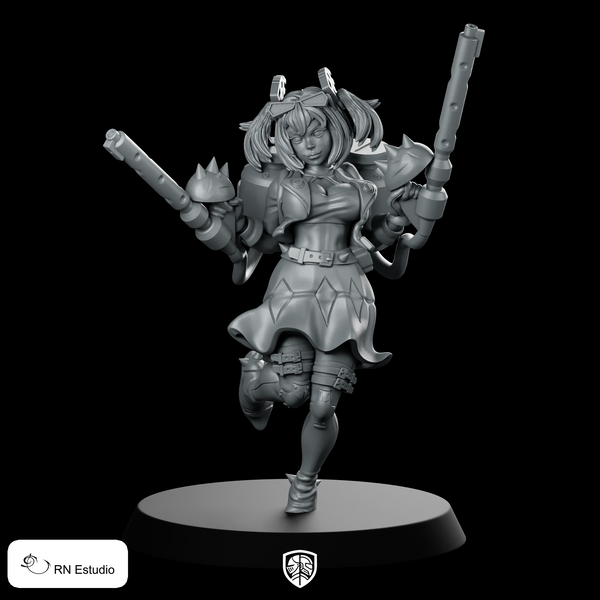Burnice Miniature Female Gunslinger Runway Heroine Resin