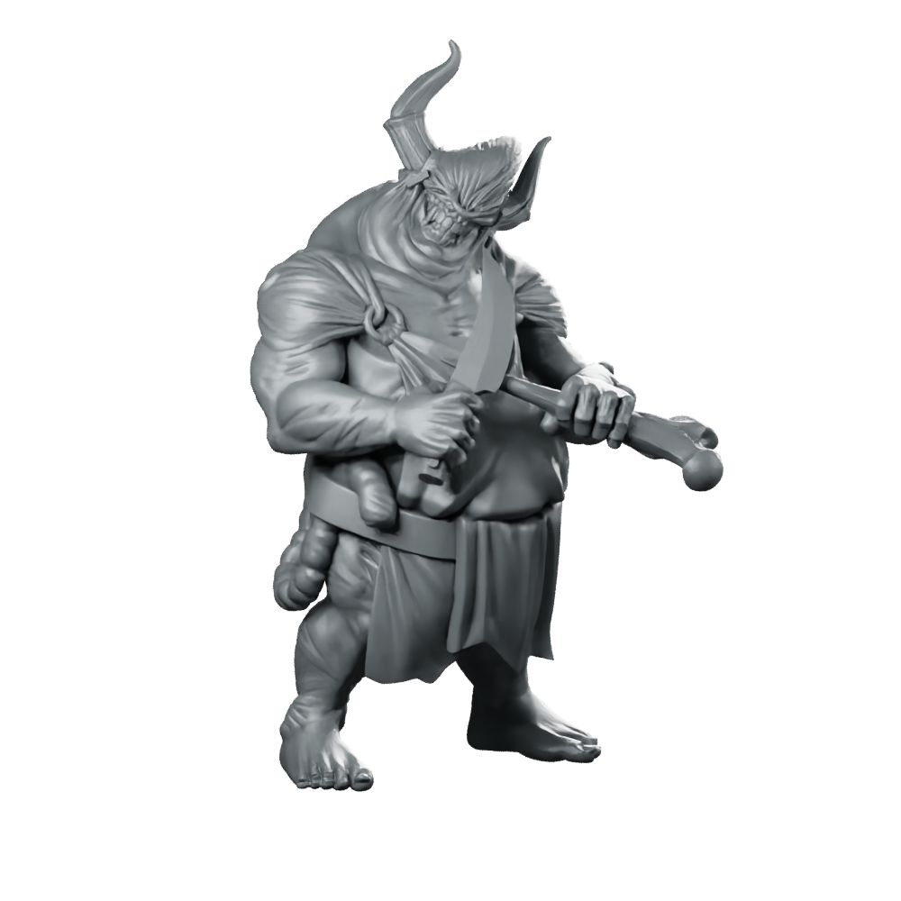 Butcher Sharpening Miniature Dark Fantasy Cleaver Enforcer Miniature 360 Spin 01