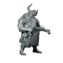 Butcher Sharpening Miniature Dark Fantasy Cleaver Enforcer Miniature 360 Spin 01
