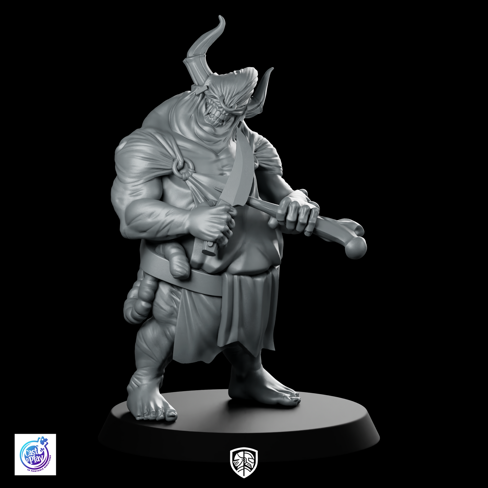 Butcher Sharpening Miniature Dark Fantasy Cleaver Enforcer