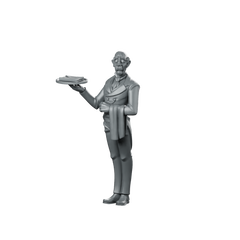 Butler Fantasy Miniature Elegant NPC Resin Tabletop Miniature 360 Spin 01
