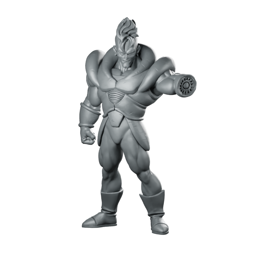 C16 Miniature Retro Flamethrower Hero Character Sci-Fantasy Miniature 360 Spin 01