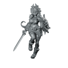 Caesar King Miniature Female Warrior Sword Shield Miniature 360 Spin 01