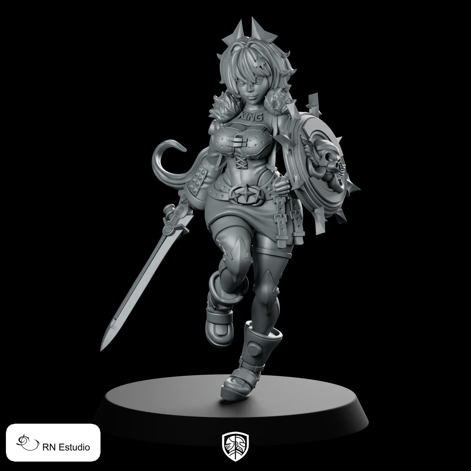 Caesar King Miniature Female Warrior Sword Shield