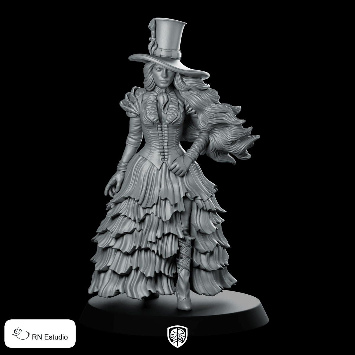 Calamity Wild West Miniature Glamorous Gunslinger Heroine - RN Estudio - We Print Miniatures