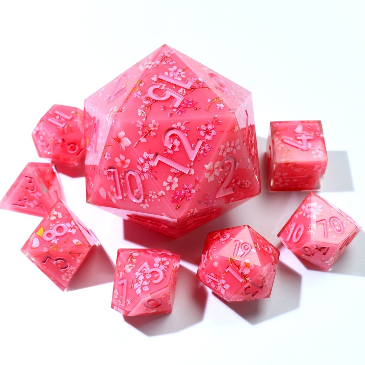 Candied Blossom | 50mm D20 | Oversized Art Core Dice - Tabletop Dominion - We Print Miniatures