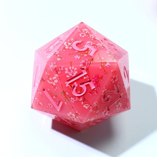 Candied Blossom | 50mm D20 | Oversized Art Core Dice - Tabletop Dominion - We Print Miniatures