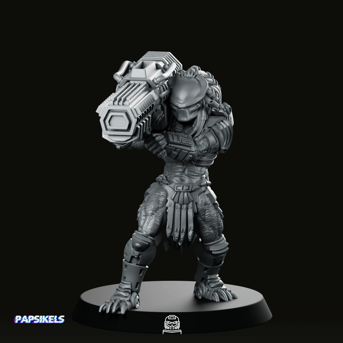 Cannon Skull Hunter Miniature - Papsikels Miniatures - We Print Miniatures