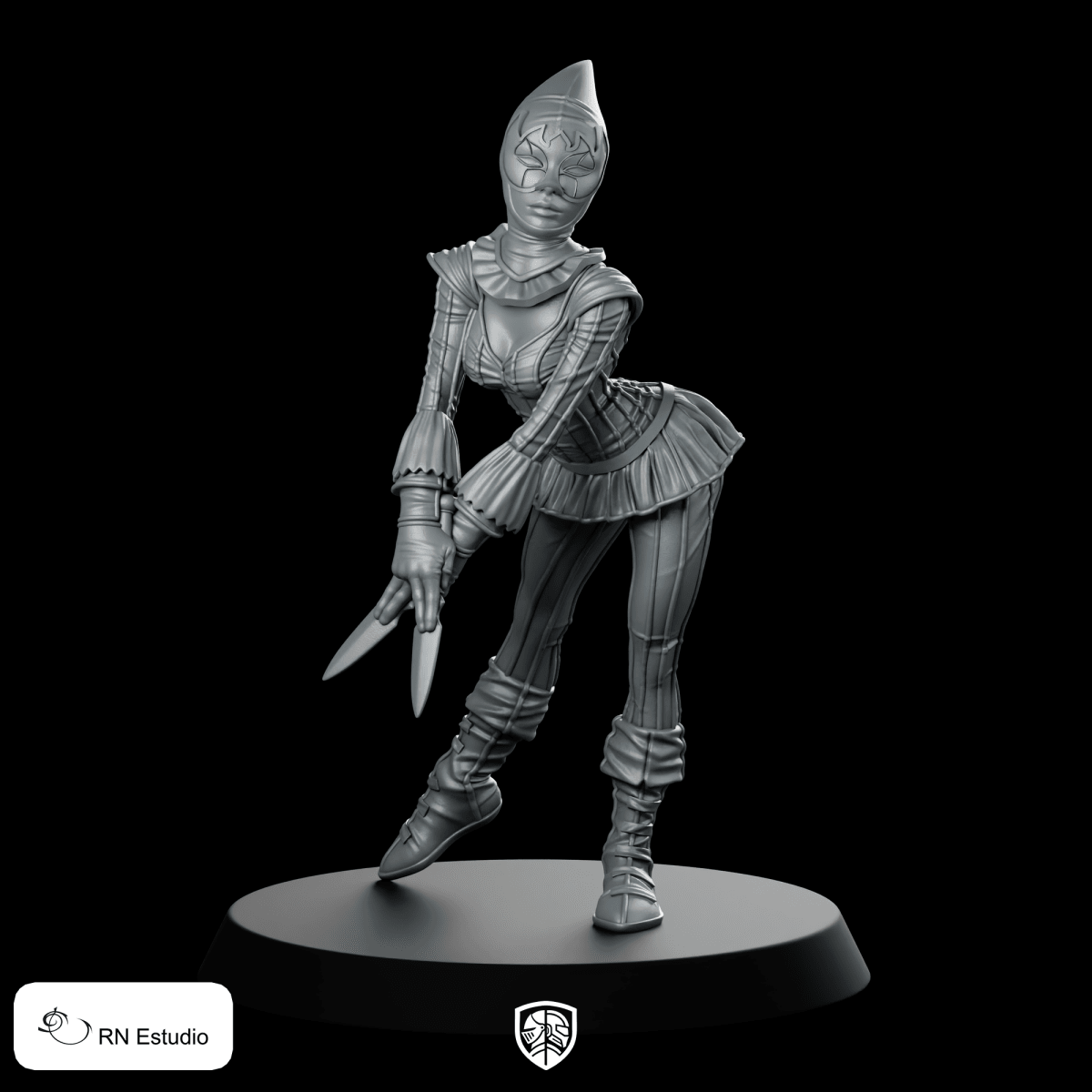 Cantatrice Miniature Masked Dagger Dancer Assassin Hero - RN Estudio - We Print Miniatures