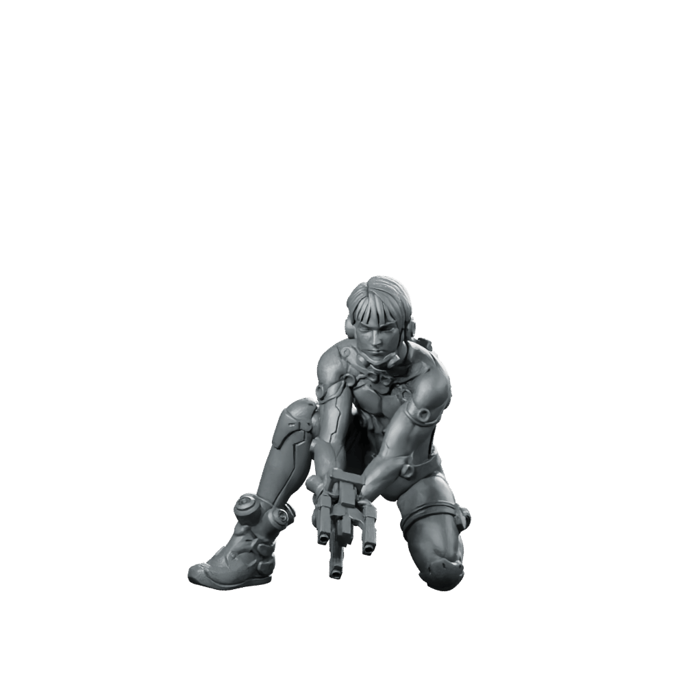 Cao Ru Cyber Edge Hunter Operative Sniper - Papsikels Miniatures - We Print Miniatures