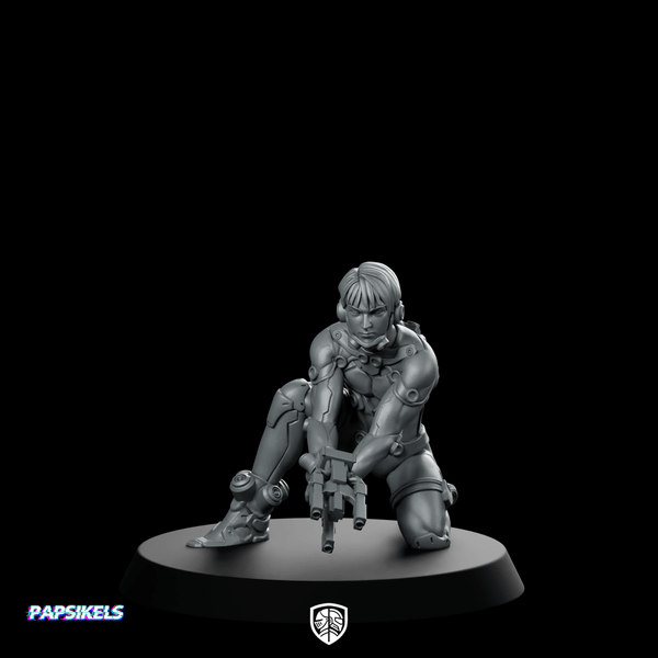 Cao Ru Cyber Edge Hunter Operative Sniper - Papsikels Miniatures - We Print Miniatures