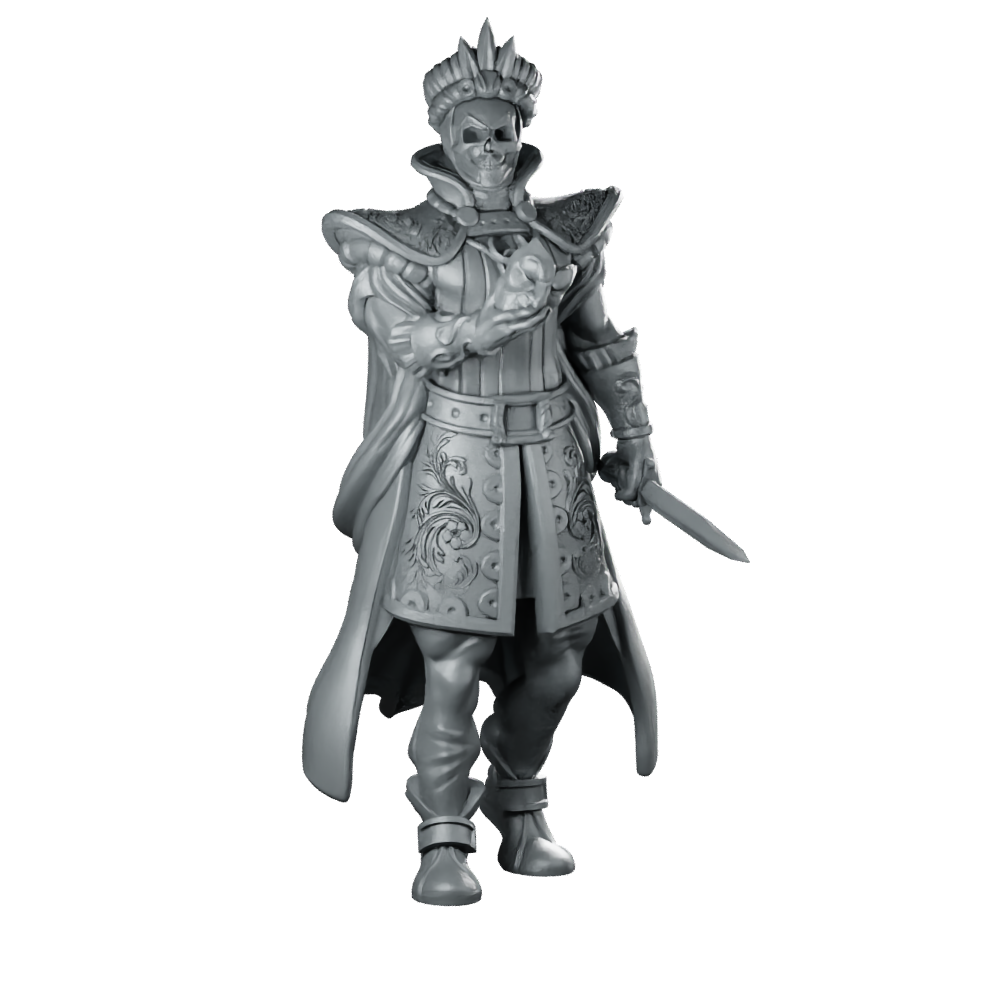 Undead Capitan Spavento Miniature Skeletal Pirate Captain Miniature 360 Spin 01
