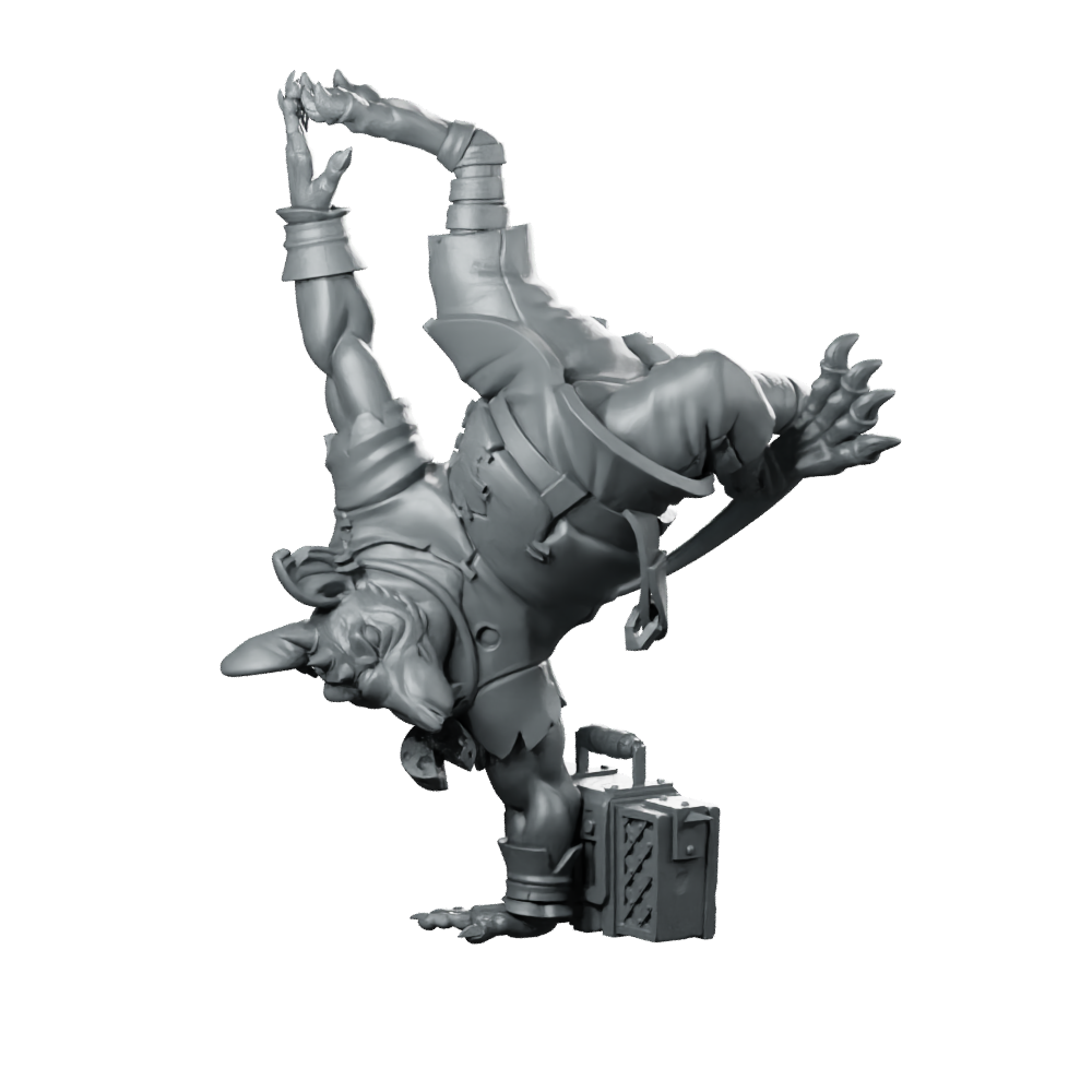 Capoeira Striker Ratfolk Miniature Dynamic Martial Artist Miniature 360 Spin 01