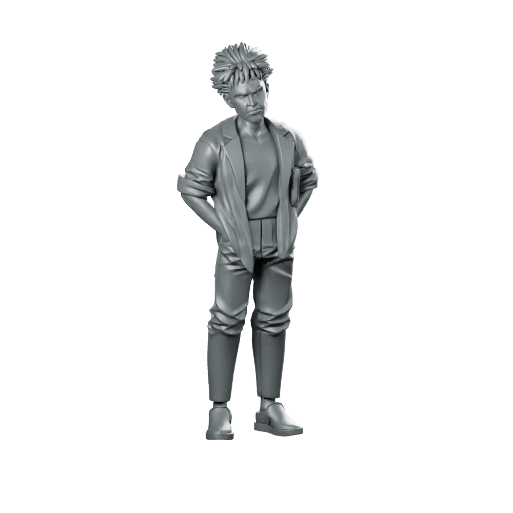 Capsule Gang Biker Eiichi Miniature Cyberpunk Character - Papsikels Miniatures - We Print Miniatures