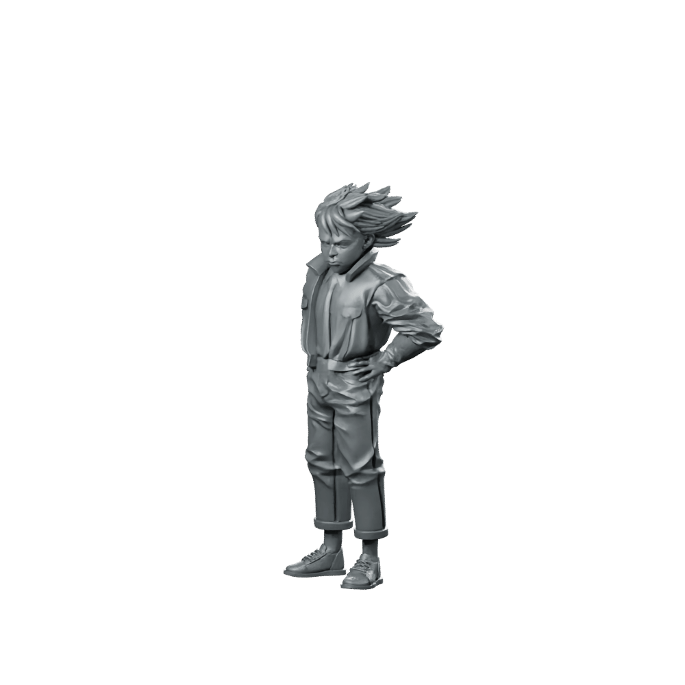 Capsule Gang Biker Kaisuke Miniature Cyberpunk Rebel - Papsikels Miniatures - We Print Miniatures