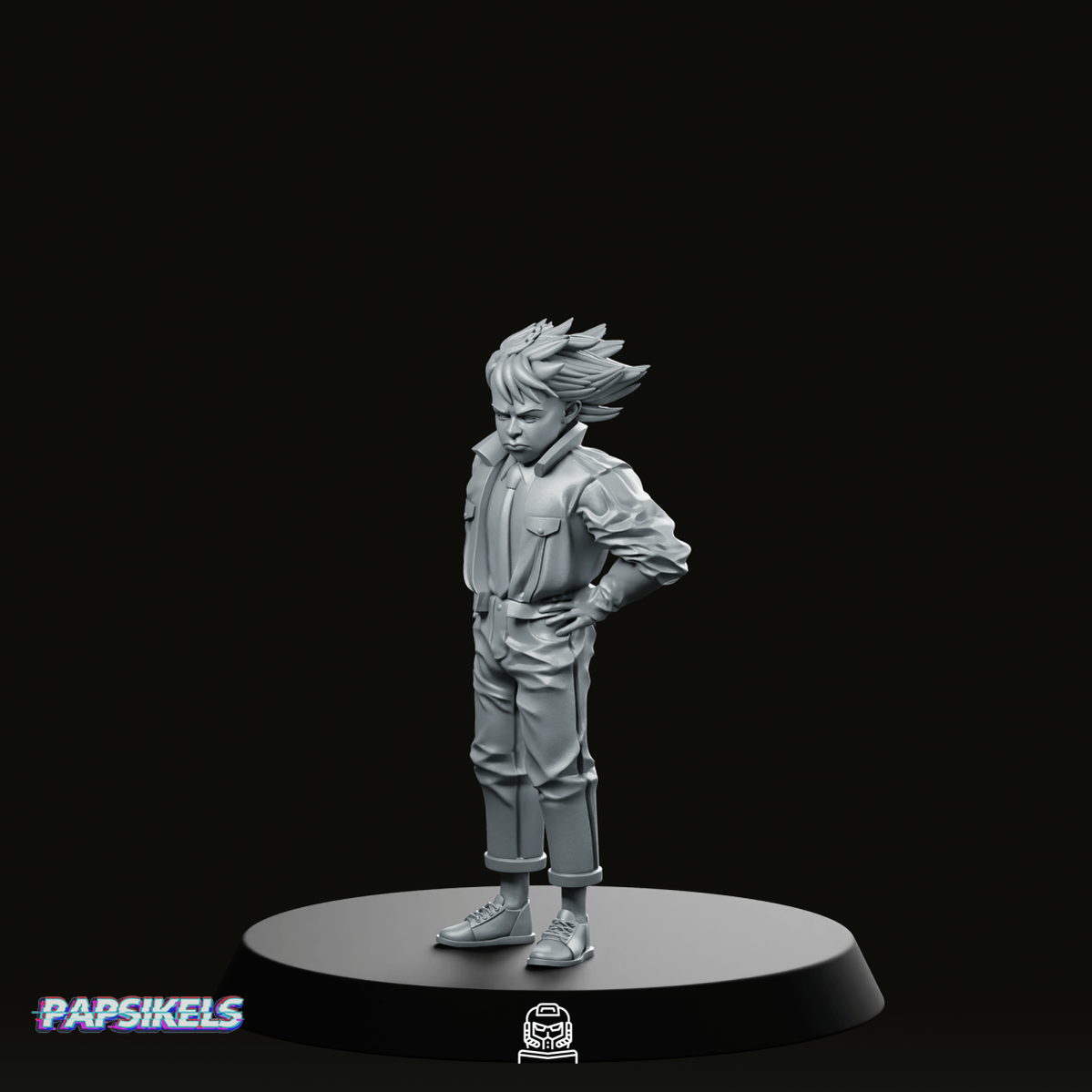 Capsule Gang Biker Kaisuke Miniature - Papsikels Miniatures - We Print Miniatures