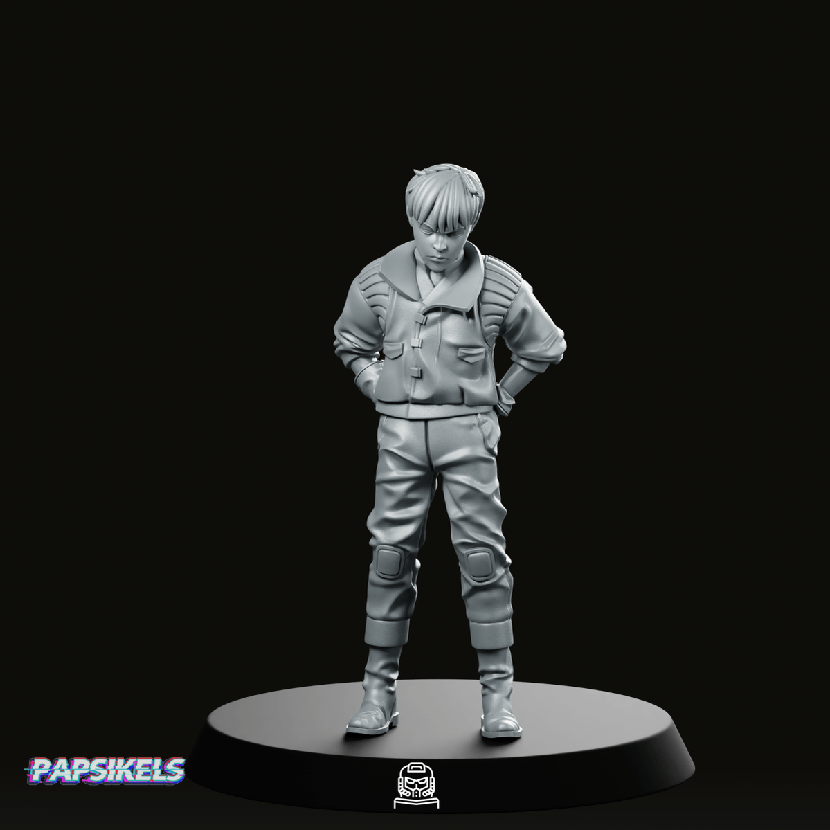 Capsule Gang Biker Kaneda Miniature - Papsikels Miniatures - We Print Miniatures