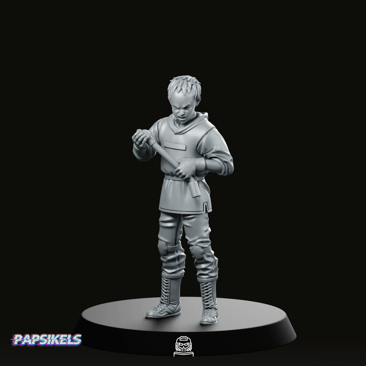 Capsule Gang Biker Tetsuo Miniature - Papsikels Miniatures - We Print Miniatures