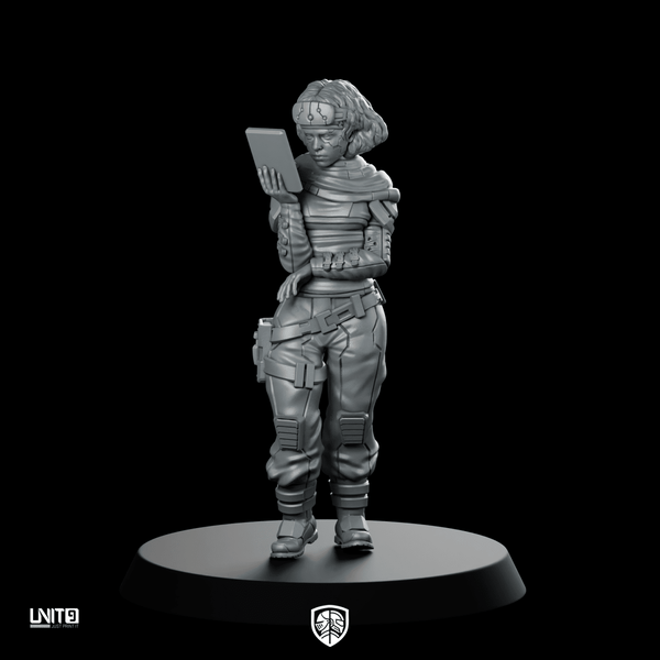Capt. Samira Haddad Pose 1 Miniature Sci - Fi Officer - Unit9 - We Print Miniatures