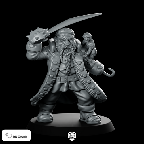 Captain Dario Miniature Pirate Monkey Cutlass Character