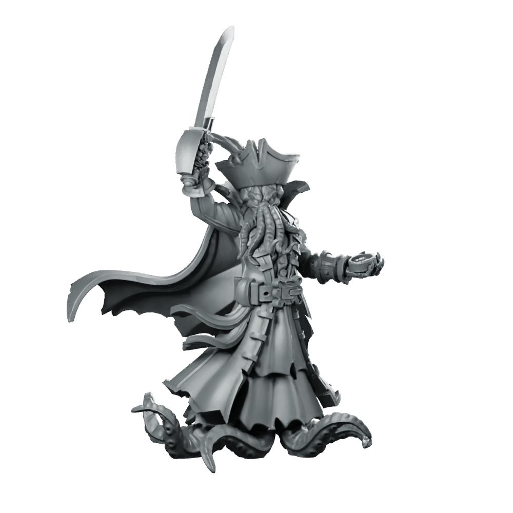 Captain Mindhost Miniature Eldritch Pirate Tentacle - CastNPlay - We Print Miniatures
