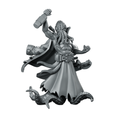 Captain Mindhost V2 Miniature Eldritch Tentacled Pirate Boss Miniature 360 Spin 01