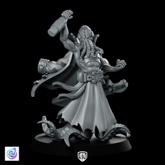 Captain Mindhost V2 Miniature Eldritch Tentacled Pirate Boss