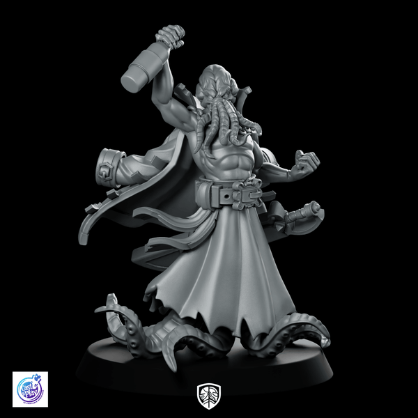 Captain Mindhost V2 Miniature Eldritch Tentacled Pirate Boss - CastNPlay - We Print Miniatures