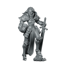 Female Captain Miniature Armoured Paladin Heroine Miniature 360 Spin 01