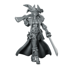 Captain Walking Miniature Pirate Captain Duellist Miniature 360 Spin 01