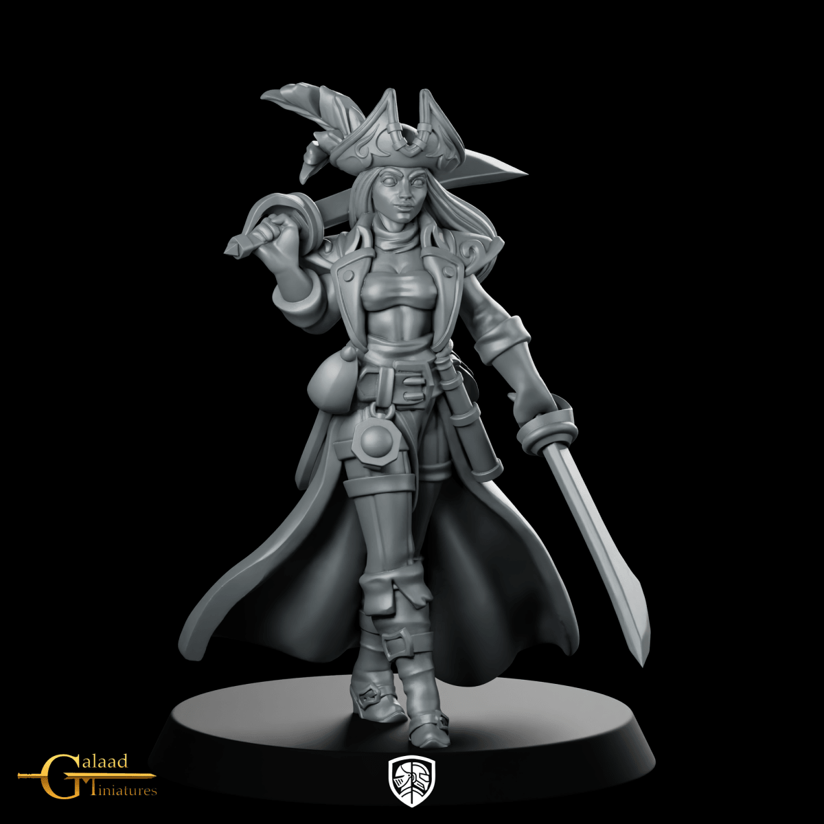 Captain Walking No powder Miniature Pirate Captain - Galaad - We Print Miniatures