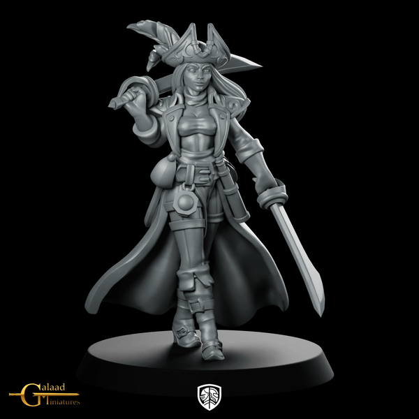 Captain Walking No powder Miniature Pirate Captain - Galaad - We Print Miniatures