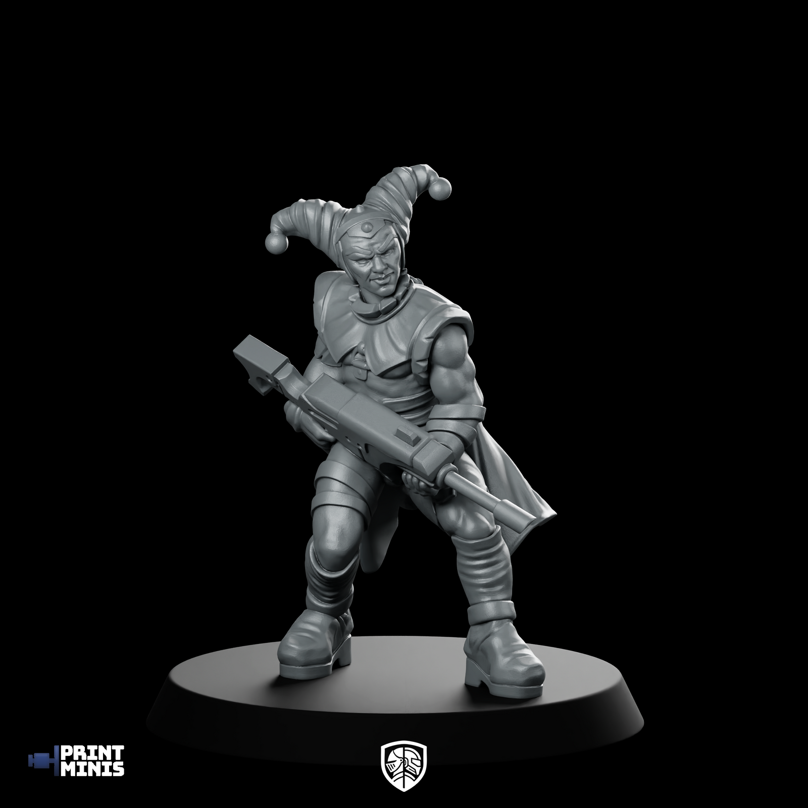 Caraval Male 2 Handed Axe Miniature Sci-Fi Warrior