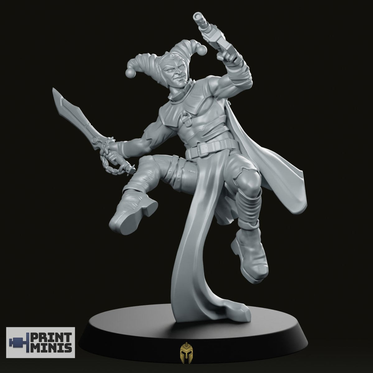 Caraval Male Autopistol And Sword Miniature - We Print Miniatures