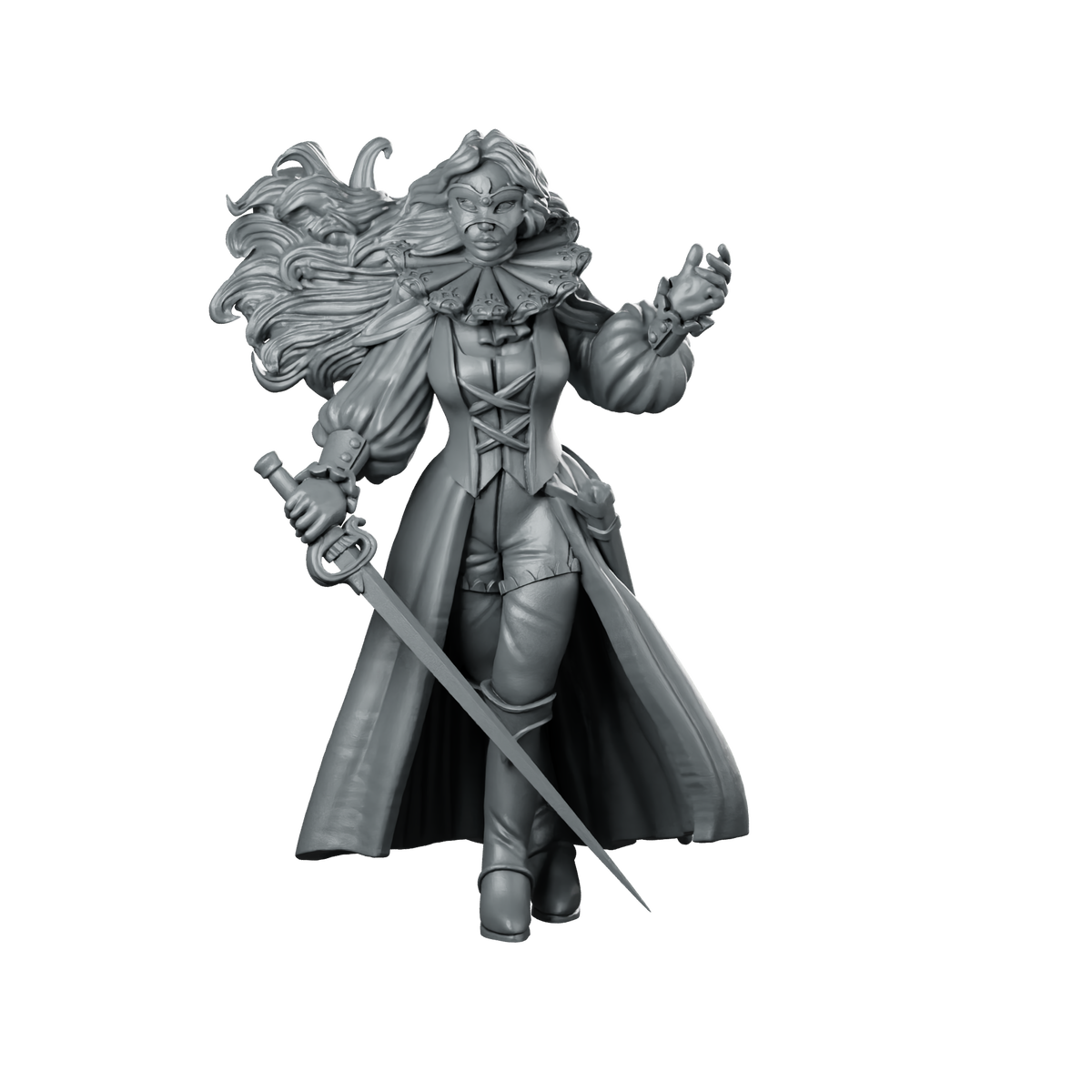 Carnival Conspiracy Girl Miniature Masked Duelist Swashbuckler Miniature 360 Spin 01