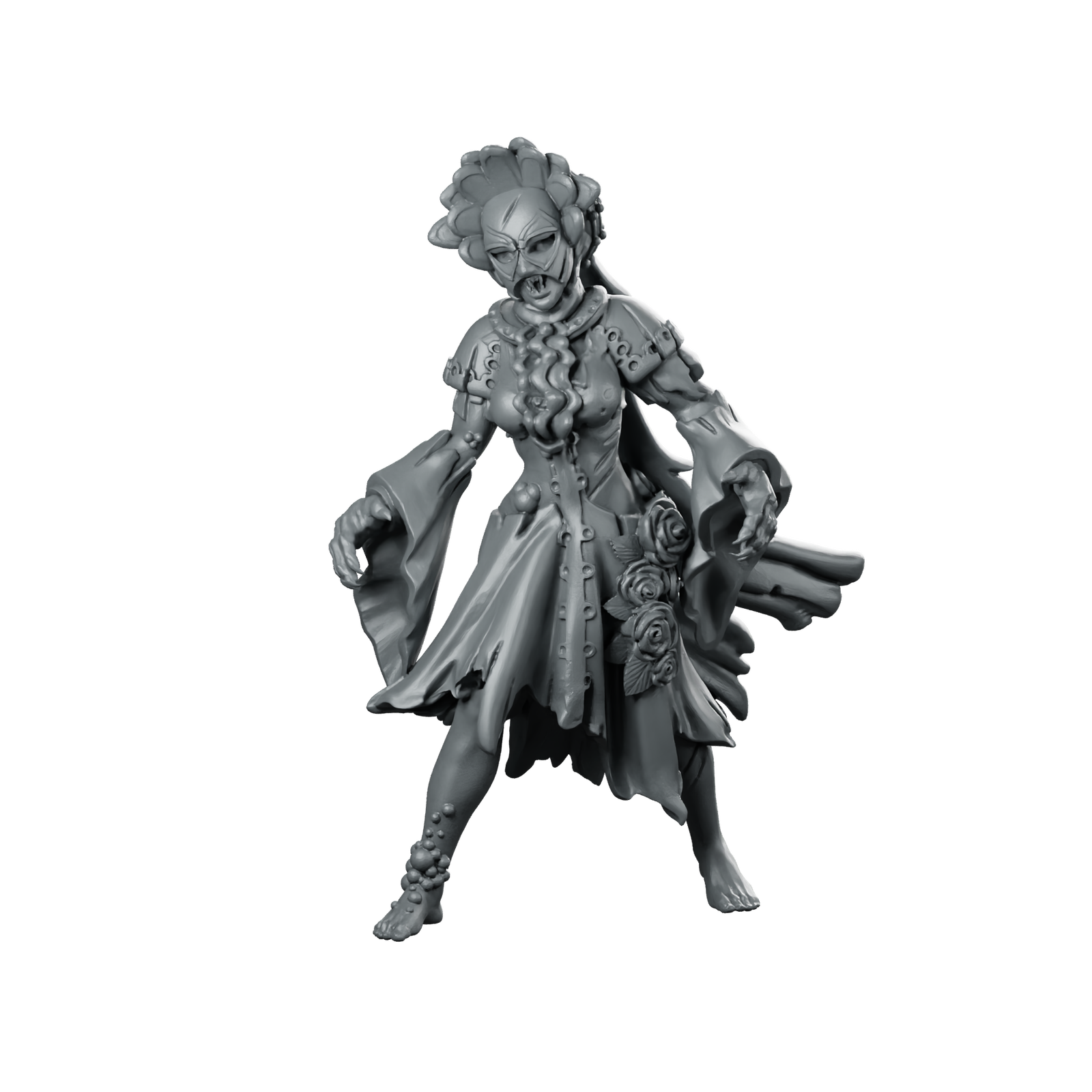 Carnival Girl Miniature Masked Vampire Noble Miniature 360 Spin 01