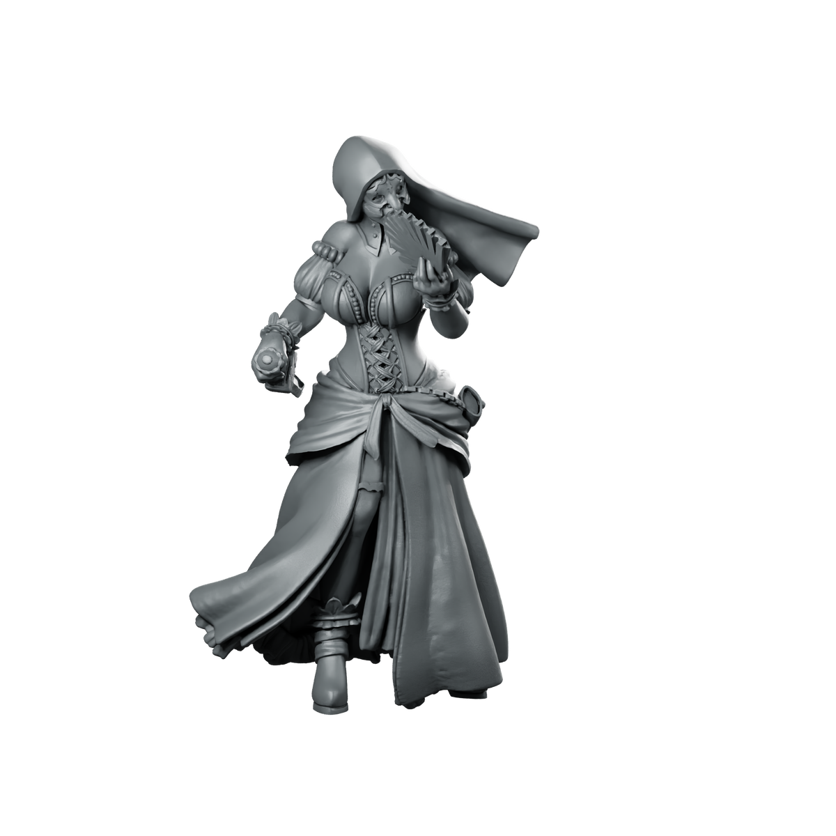Carnival Nuns 1 Miniature Hooded Courtesan Masked Miniature 360 Spin 01